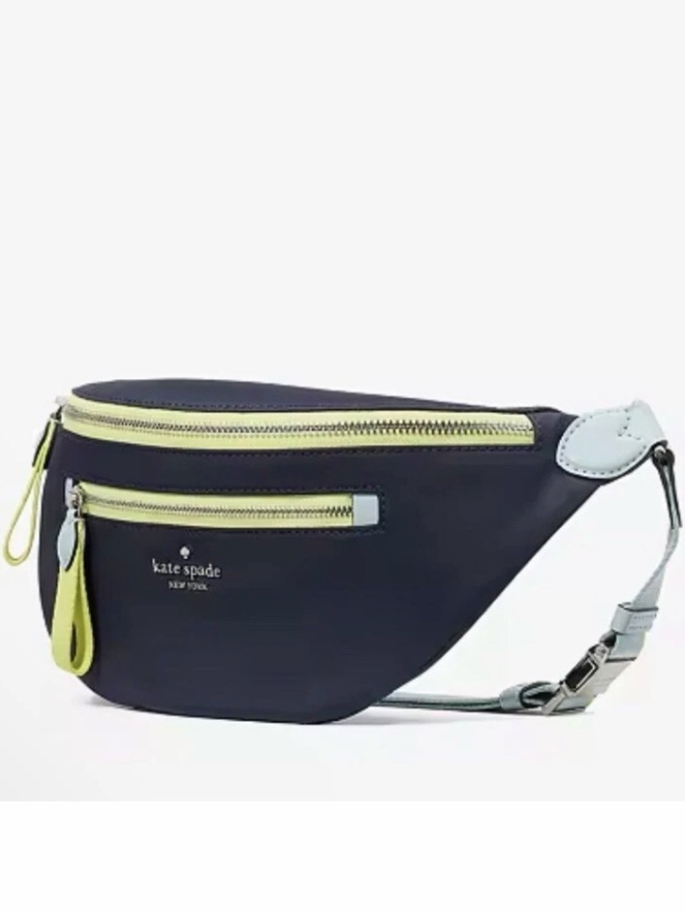 Kate Spade navy and lemon belt bag